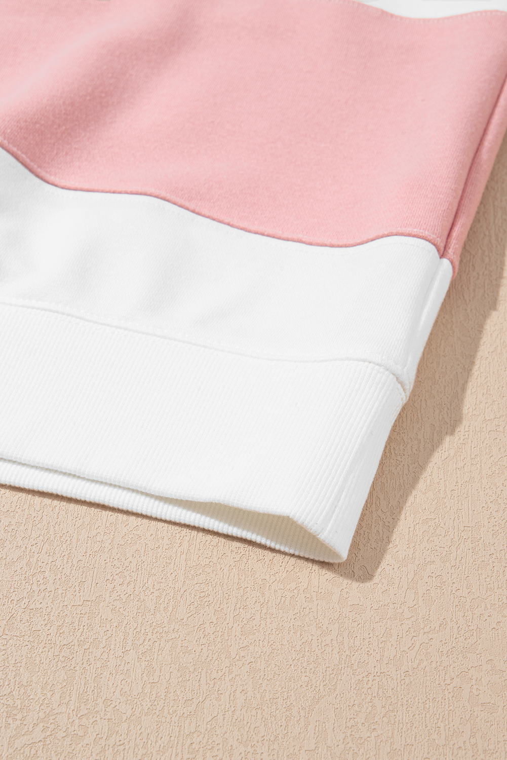 Beige Colourblock Patchwork Drop Shoulder Crewneck Sweatshirt eAura