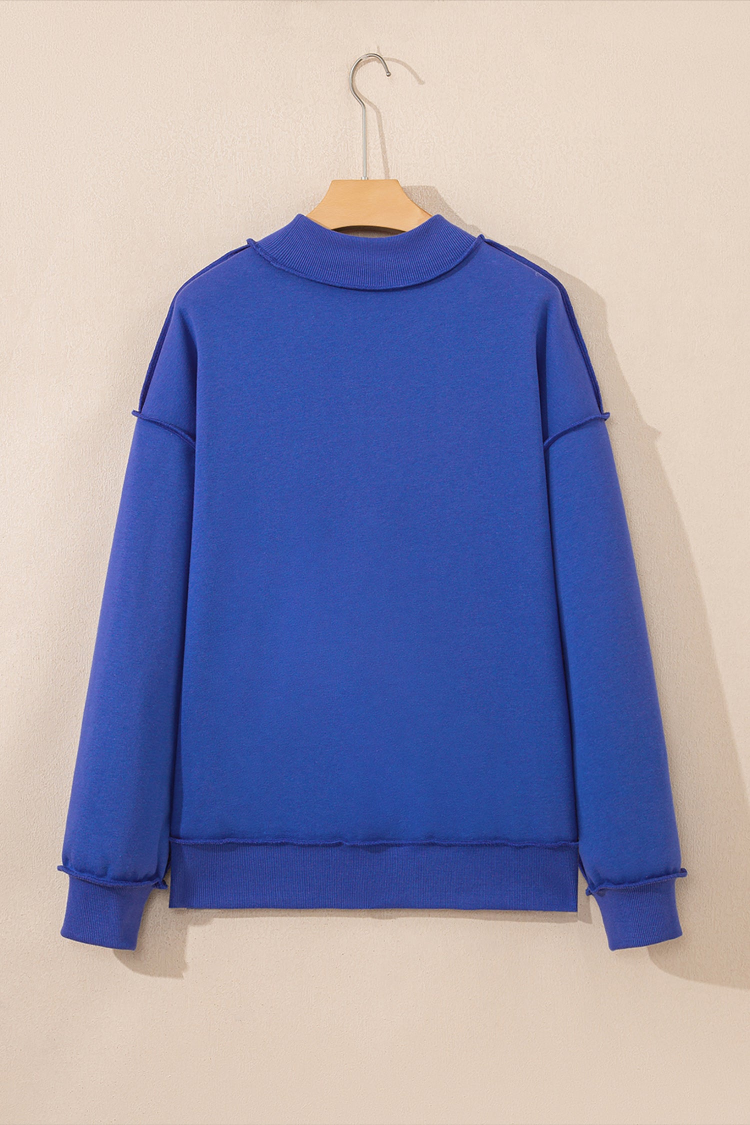 Carrot Oversize Drop Shoulder Reversible Mock Neck Sweatshirt – Orange