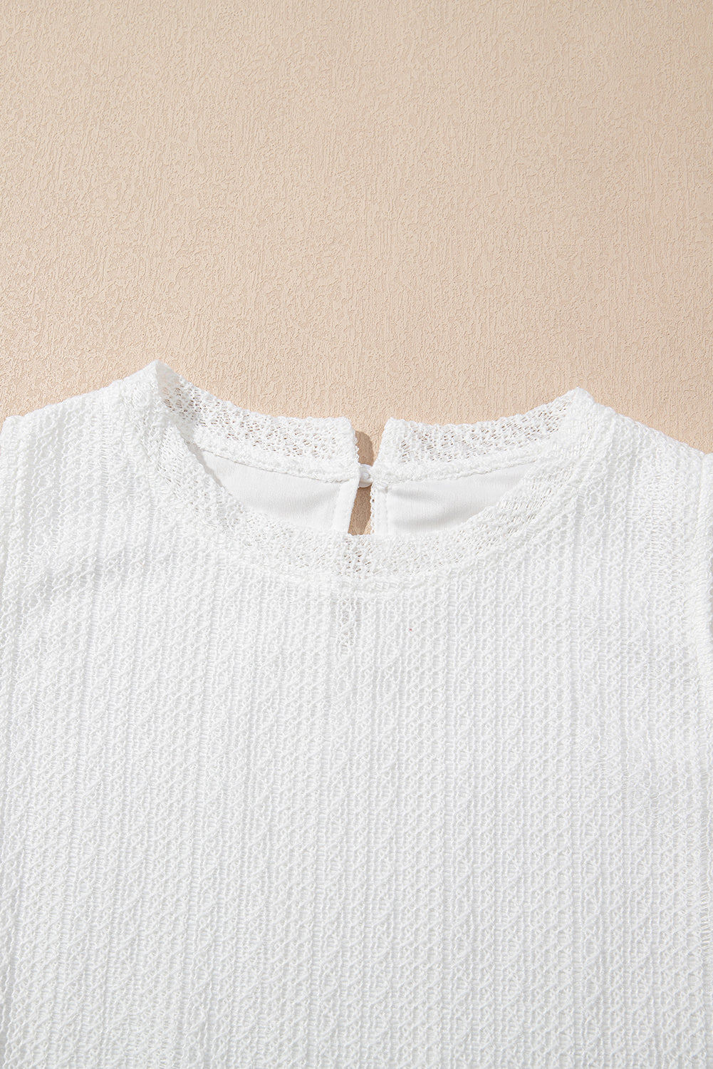 Beige Textured Knit Tank Top and Drawstring Shorts Set eAura