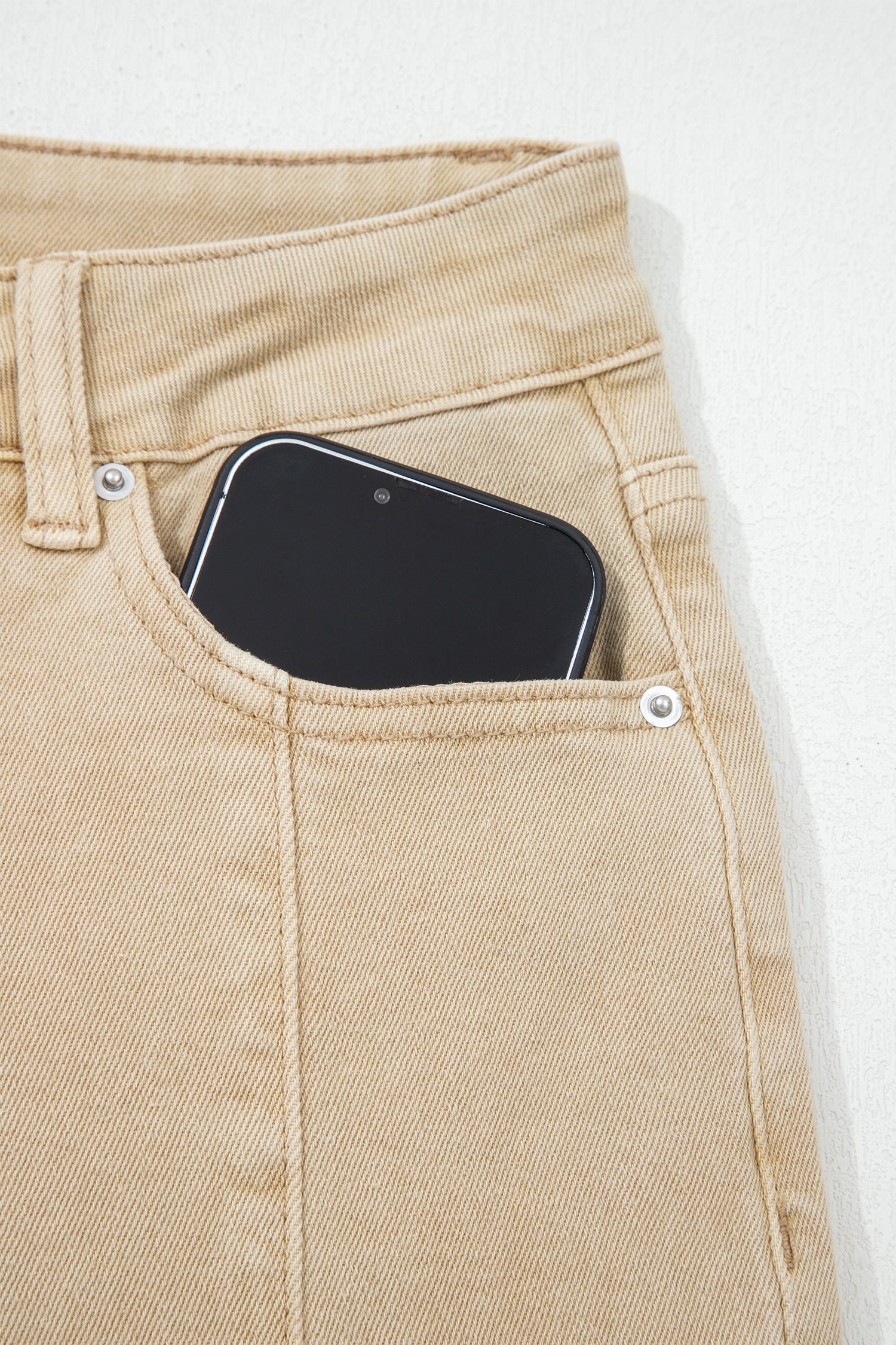 Seamed Center Wide Leg Cropped Jeans