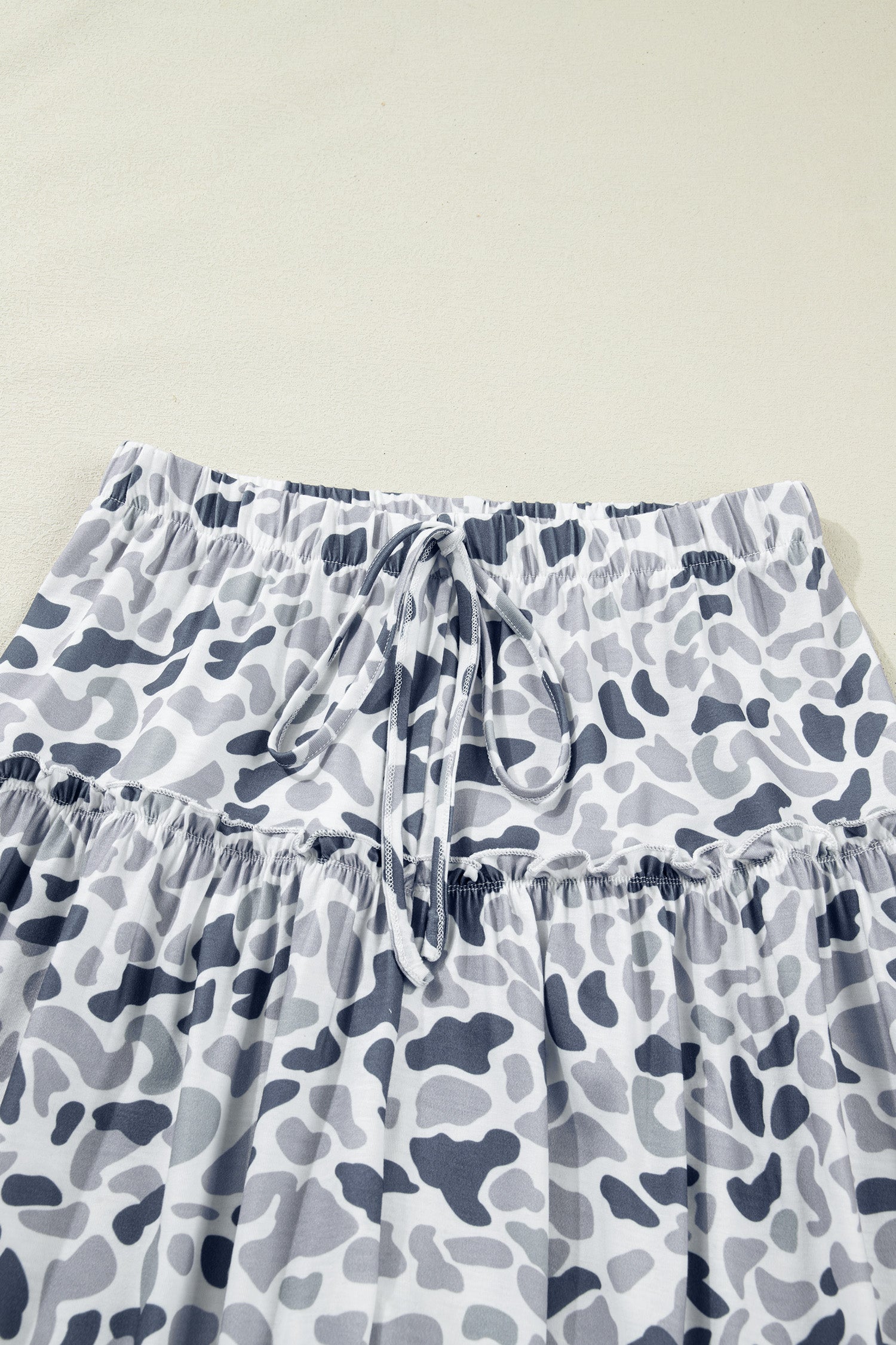 Camo Print Wide Leg Casual Pants