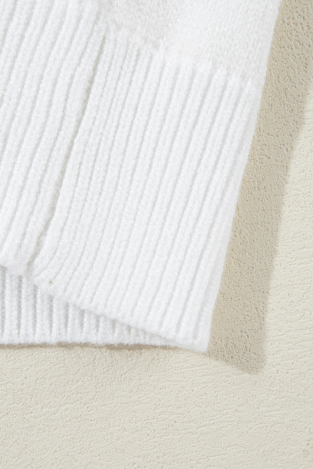 White Touchdown Tinsel Puff Short Sleeve Crew Neck Sweater eAura