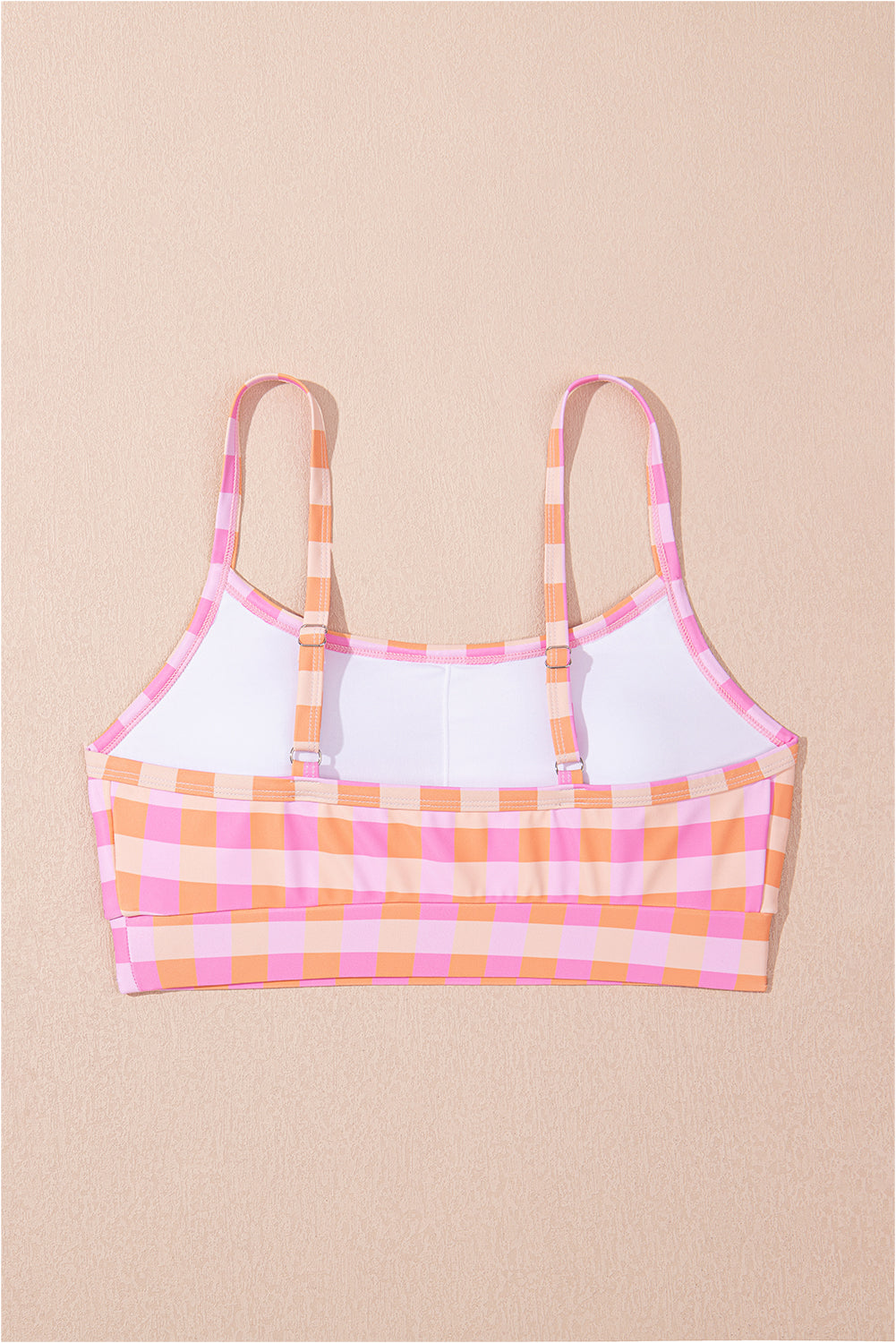 Pink 3pcs Gingham High Waist Bikini & Sarong eAura