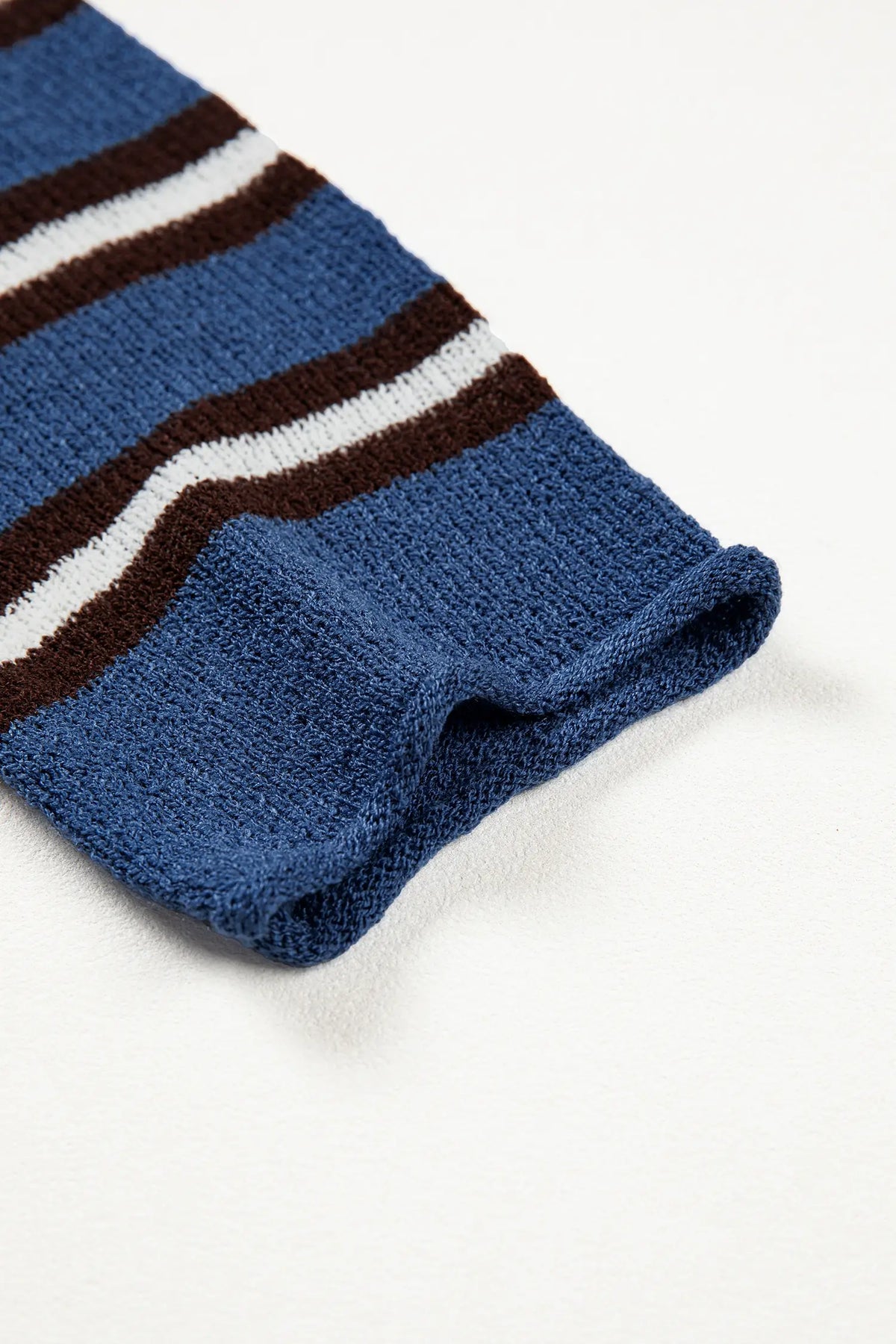 Striped Drop Shoulder Button Cardigan – Blue Stripe