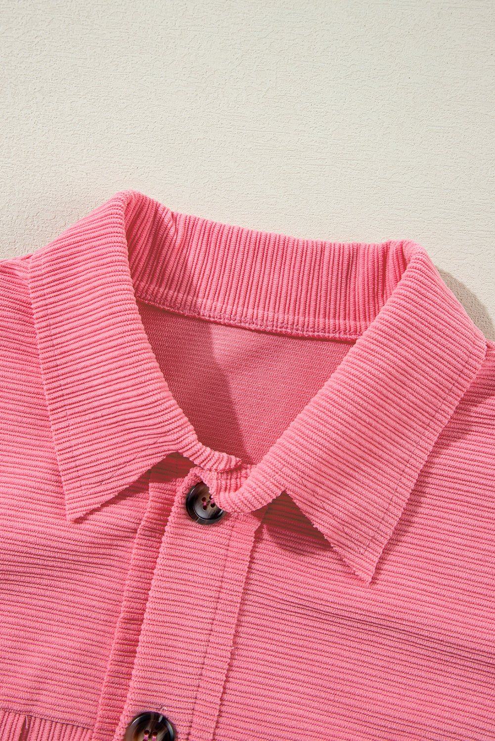 Bonbon Corduroy Flap Detail Button Up Split Shacket eAura