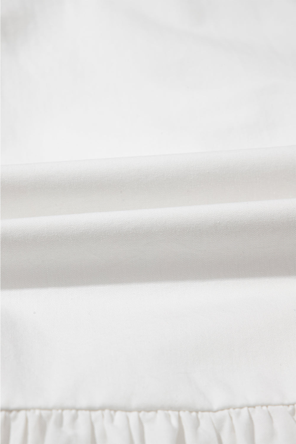 White Bow Knot Decor Square Neck Puff Sleeve Peplum Top eAura