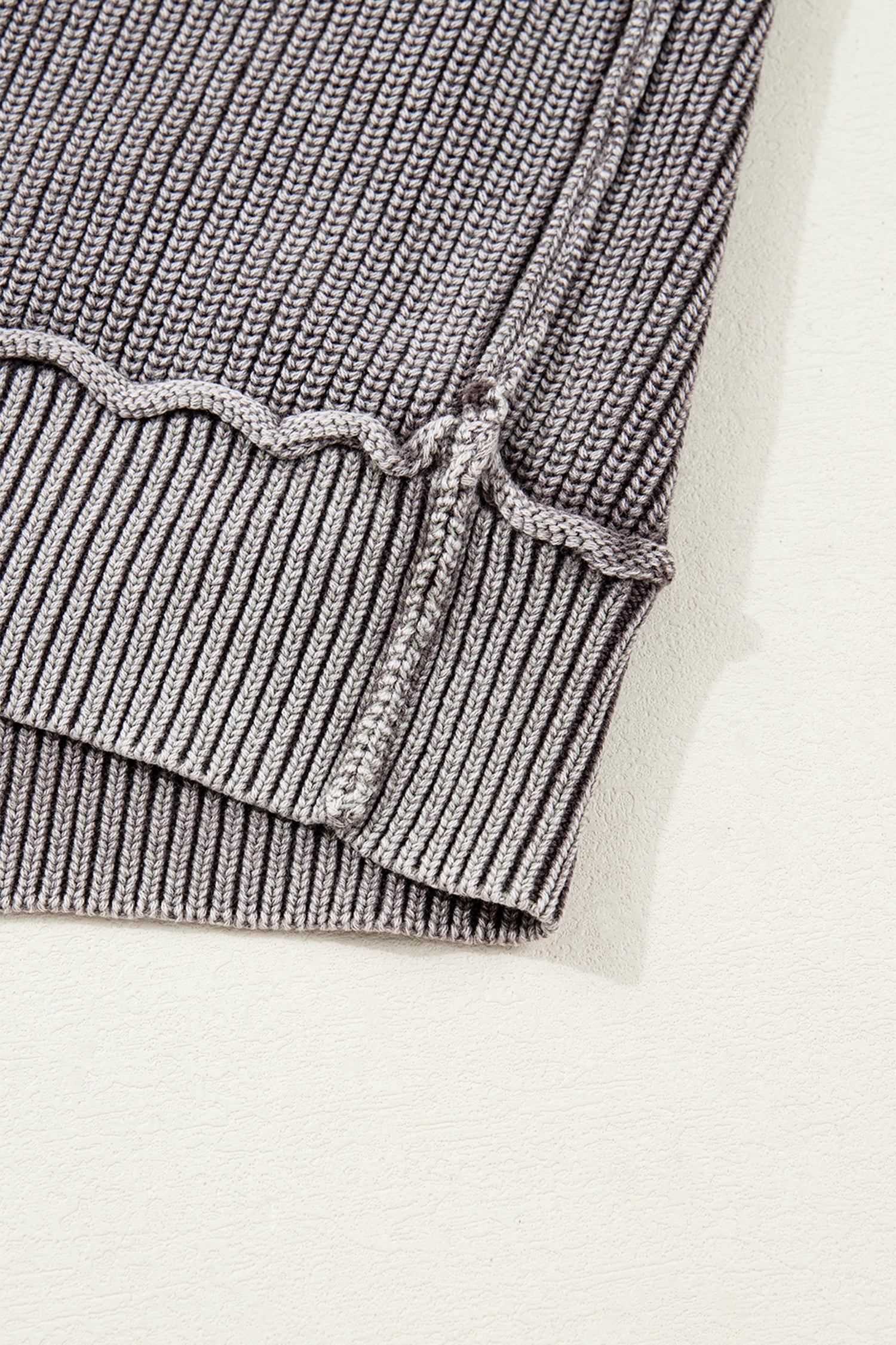 Mineral Wash Exposed Seam Patchwork Knit Open Sweater Cardigan - eAura