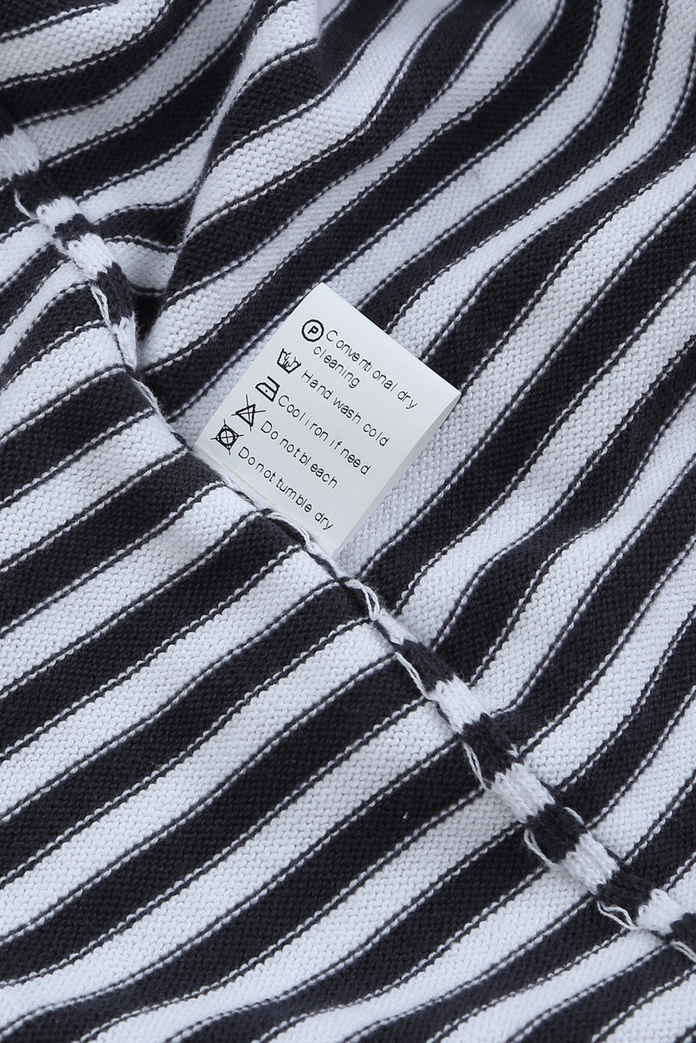 Contrast Trimmed Striped Drop Shoulder Sweater eAura