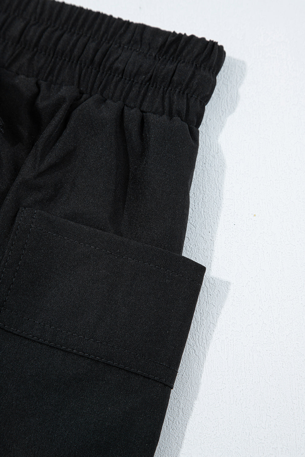 Black Cargo Pocket Elastic Waist Active Casual Skort eAura