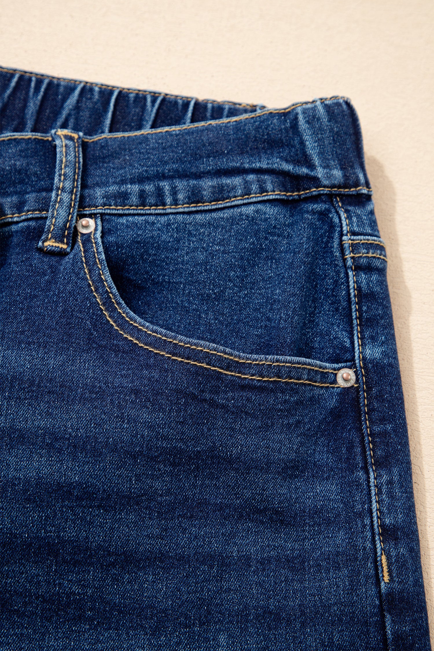 Acid Wash Contrast Lace-up Plus Size Jeans