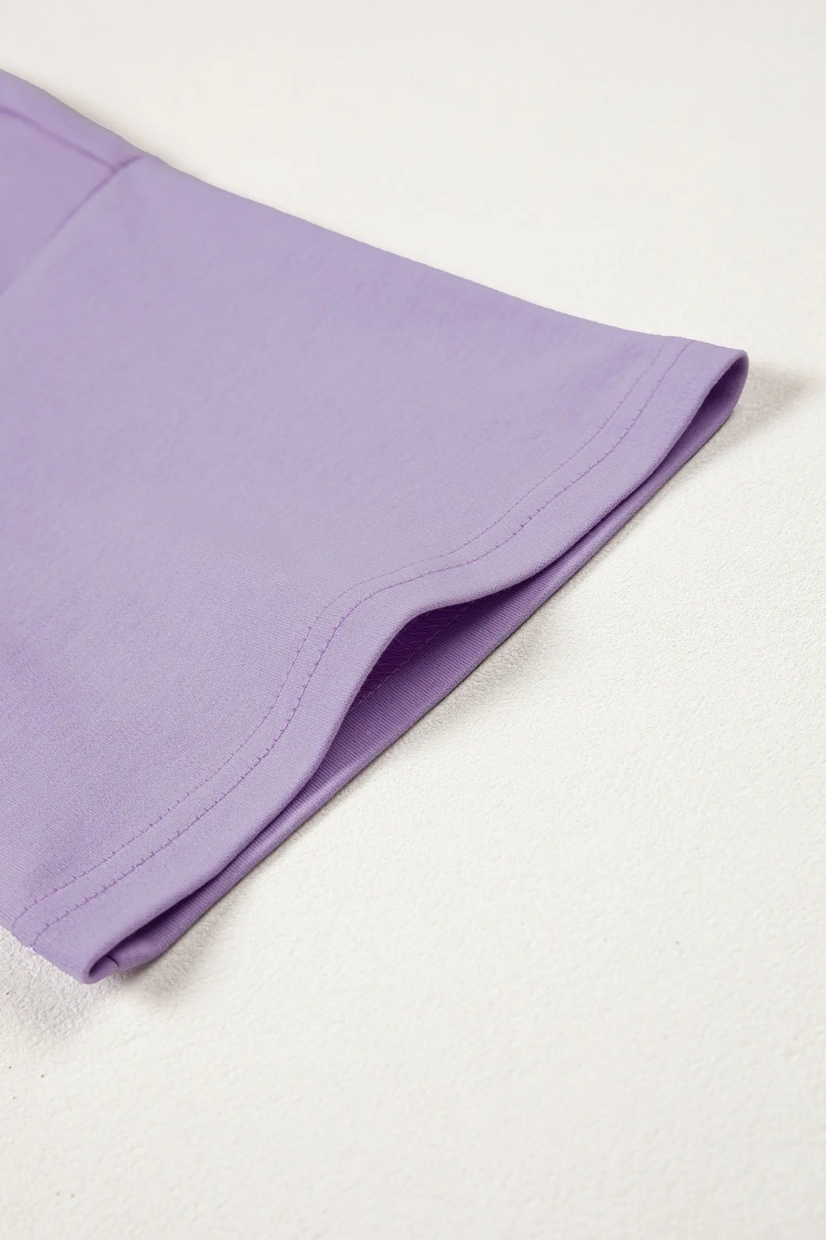 Solid Colour High Neck Oversize Tee – Wisteria