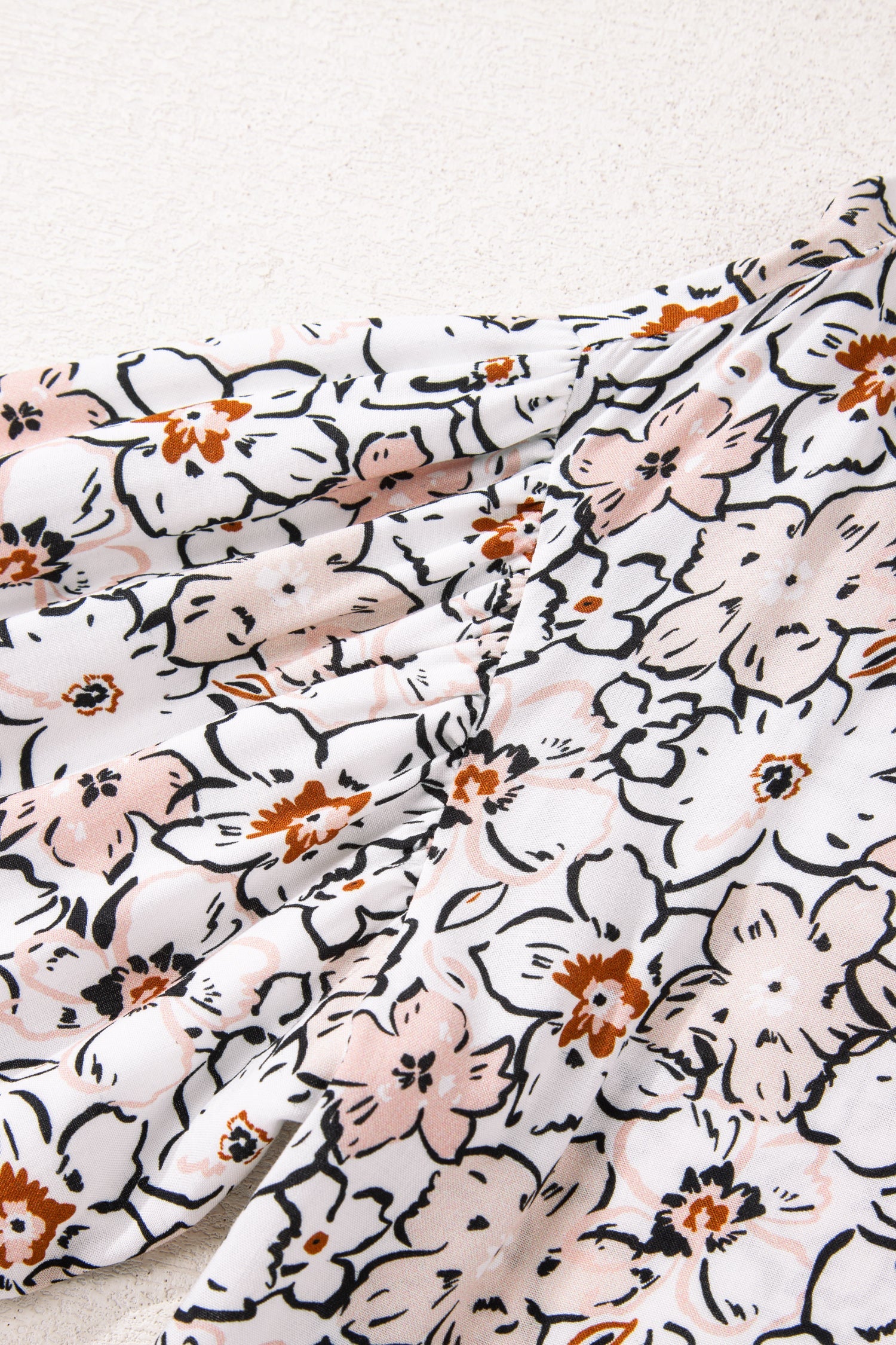 Bold Floral Print Frilled Puff Sleeve Button Down Shirt - eAura