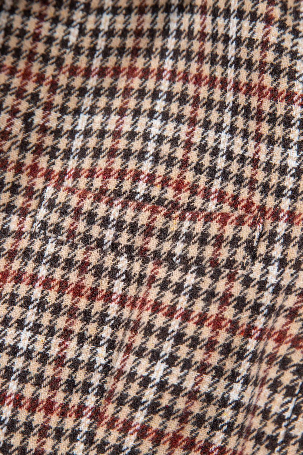 Brown Houndstooth Lapel Collar Blazer eAura