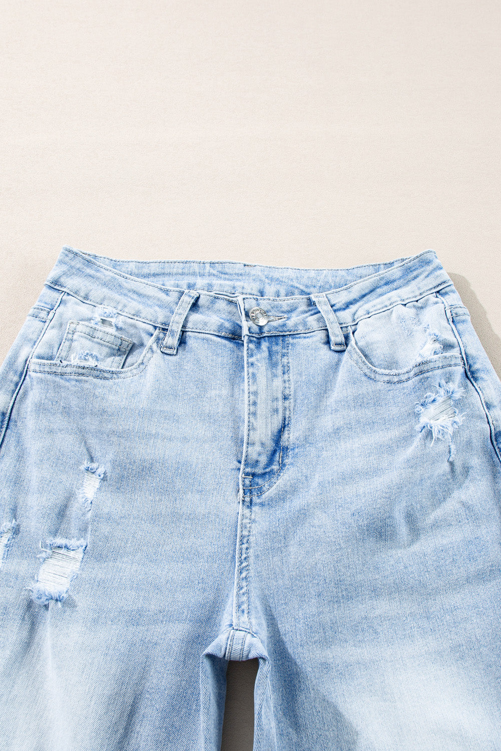 Beau Blue Light Wash Distressed Flare Jeans Beagle Boutique Fashion Outlet