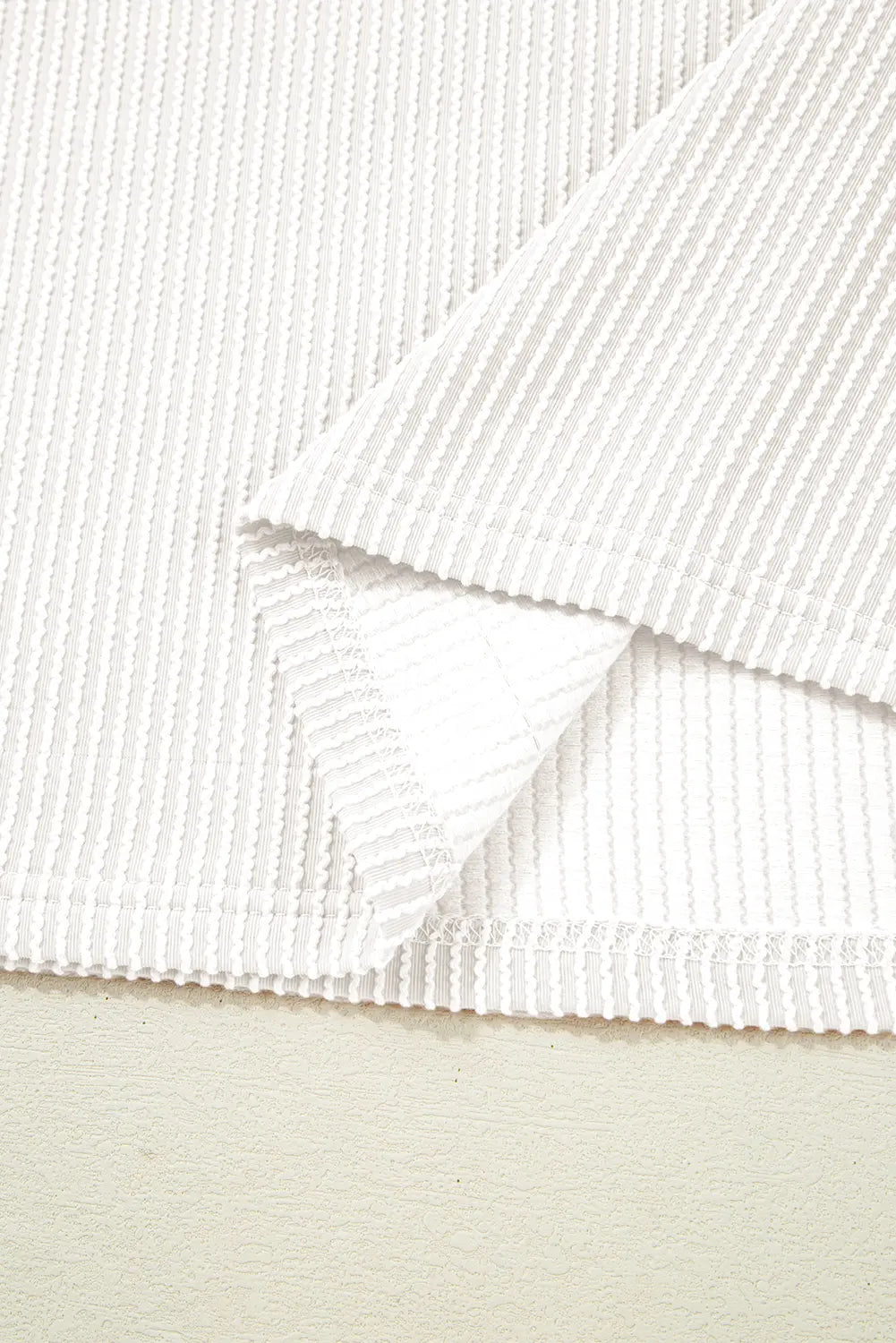 Corded Colourblock Crewneck Tee – White
