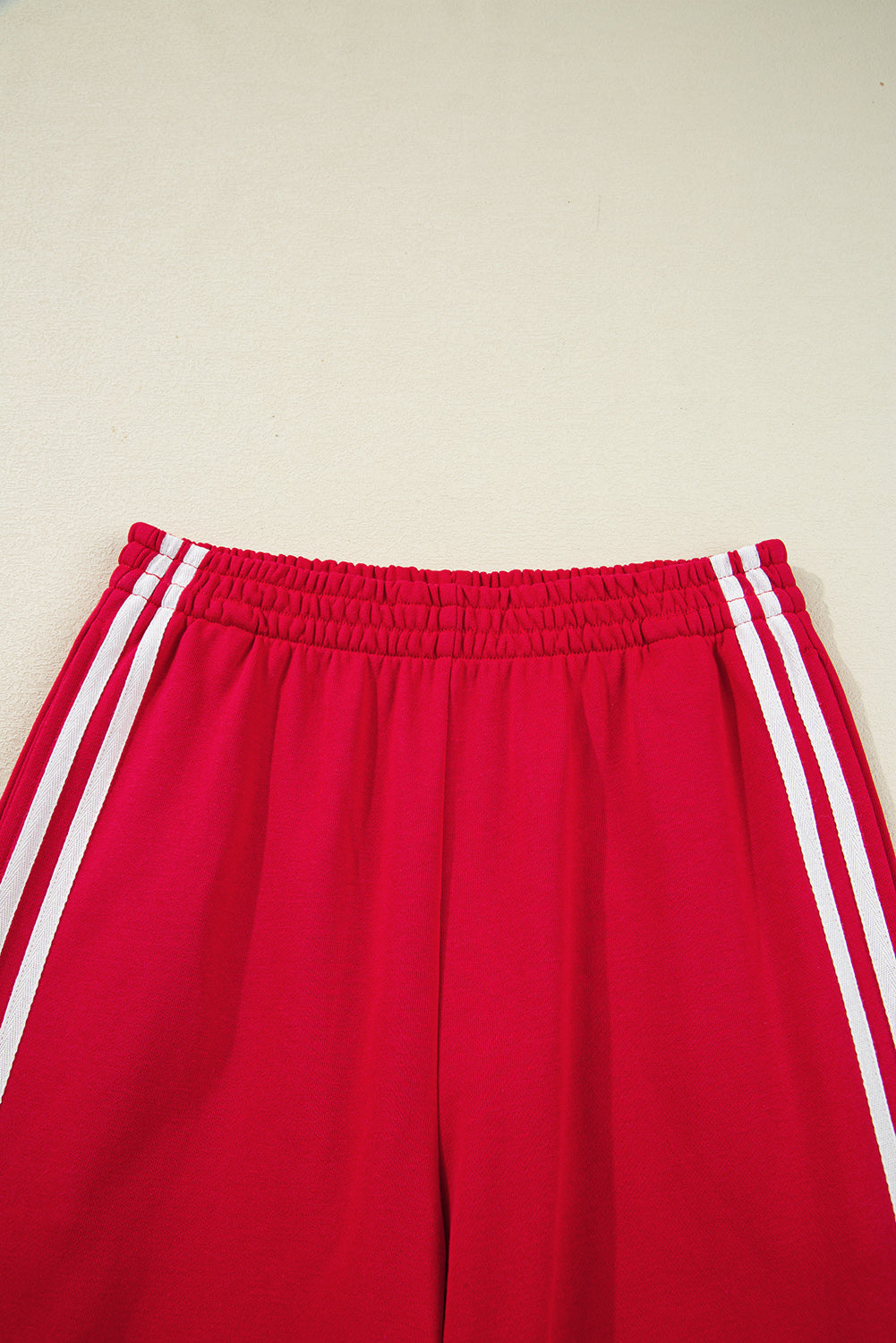 Varsity Striped Detail Crewneck Pullover Elastic Sweatpants 2pcs Co-ord eAura
