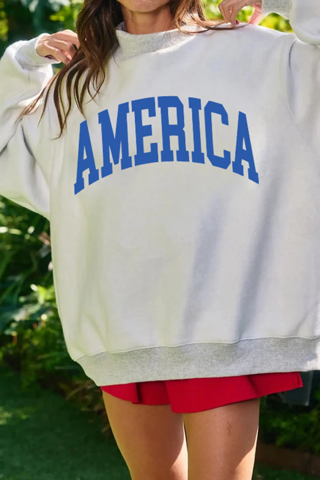 Reversible USA Graphic Mock Neck Sweatshirt