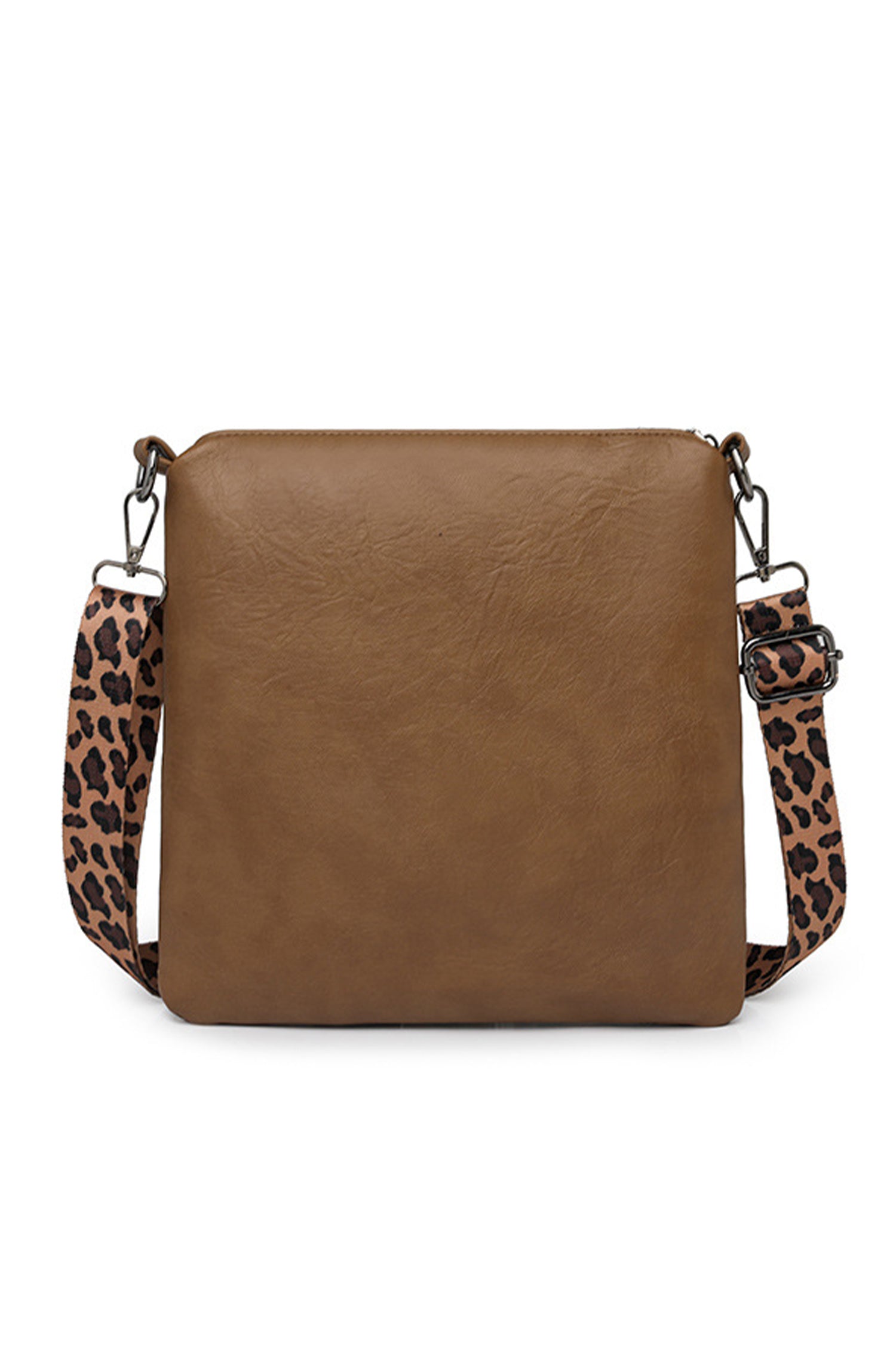 Leopard Contrast PU Leather Single Shoulder Mini Bag