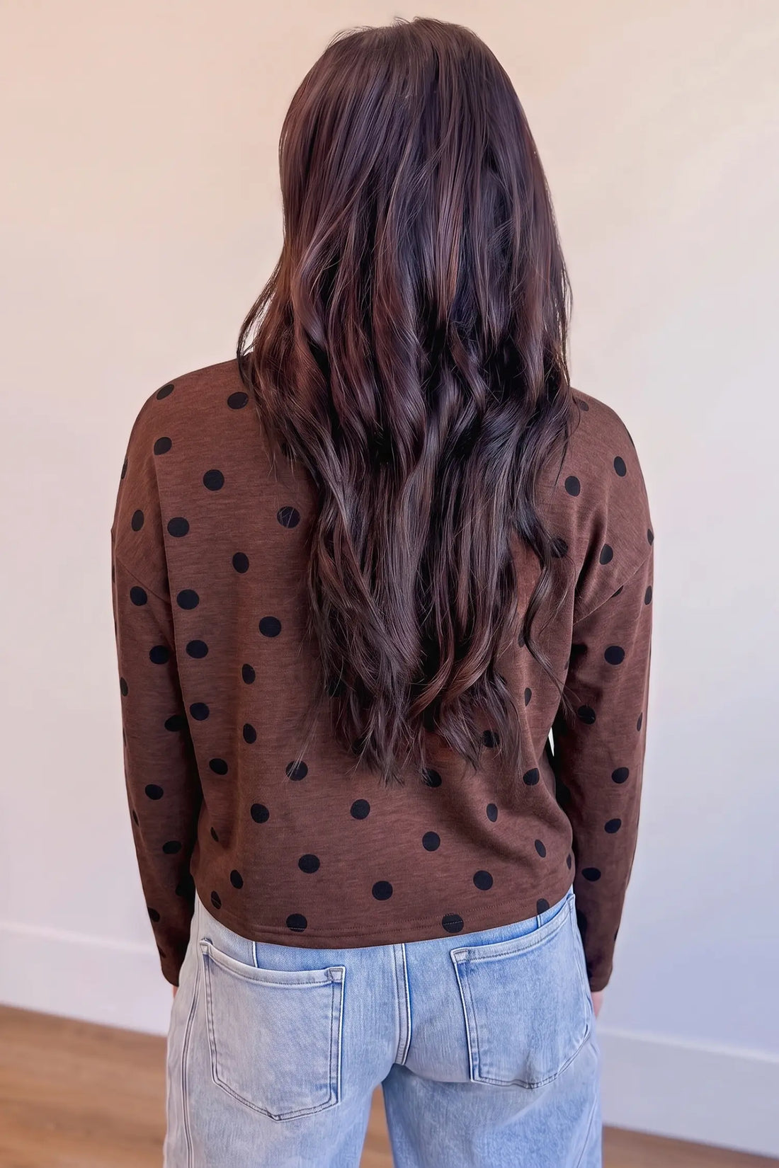Polka Dot Button Front Long Sleeve Casual Shirt