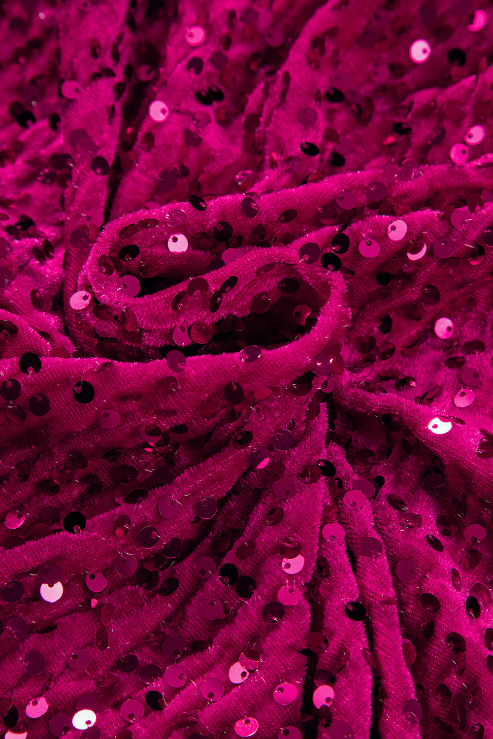 Sequin Long Sleeve V-Neck Wrapped Mini Dress - eAura