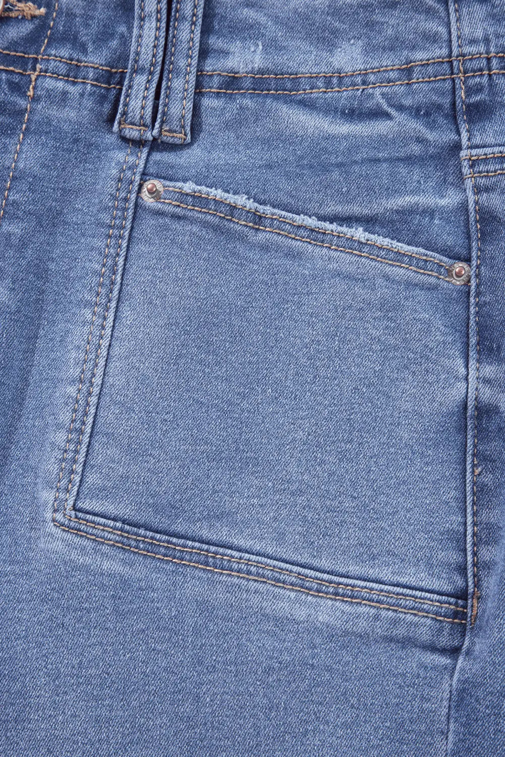 Dusk Blue Loose Straight Leg Cropped High Waist Jeans