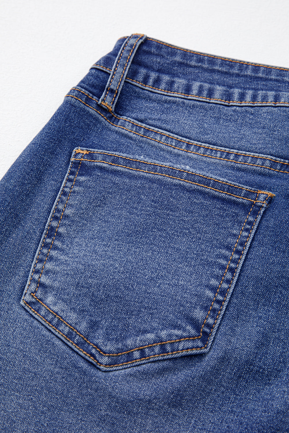 Sky Blue Whiskered Wash Raw Hem Cropped Jeans