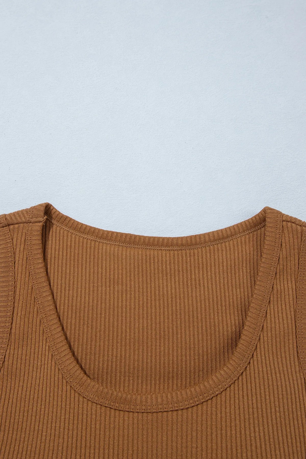 Ribbed Knit Sweet Lace Hem Vest – Beige