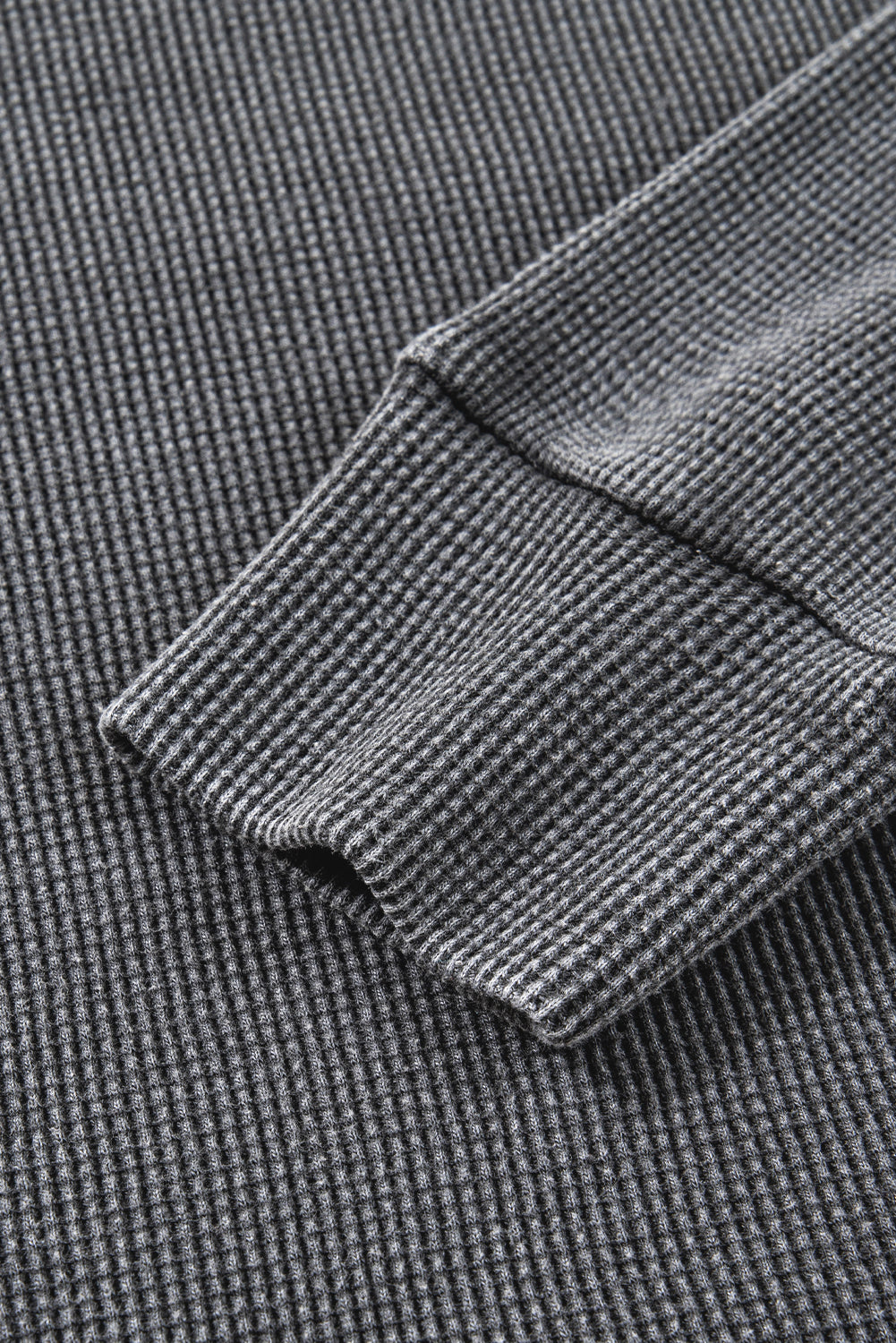 Waffle Textured Long Sleeve Loose Top eAura