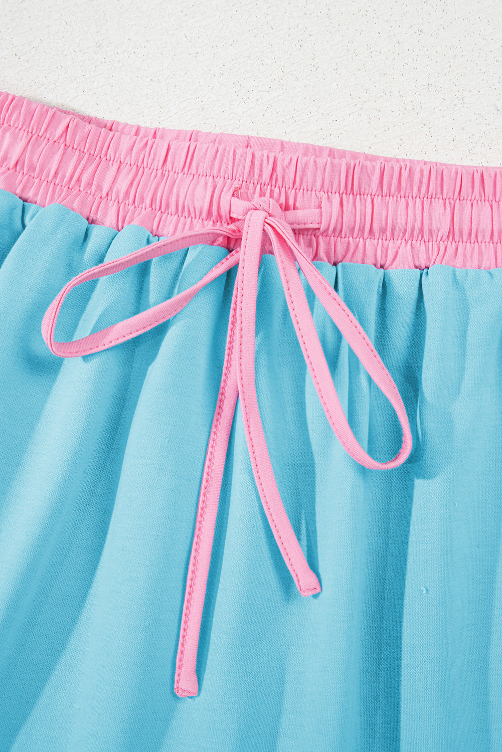 Turquoise Colourblock Edge Drop Shoulder T Shirt and Skirt Co-ord eAura