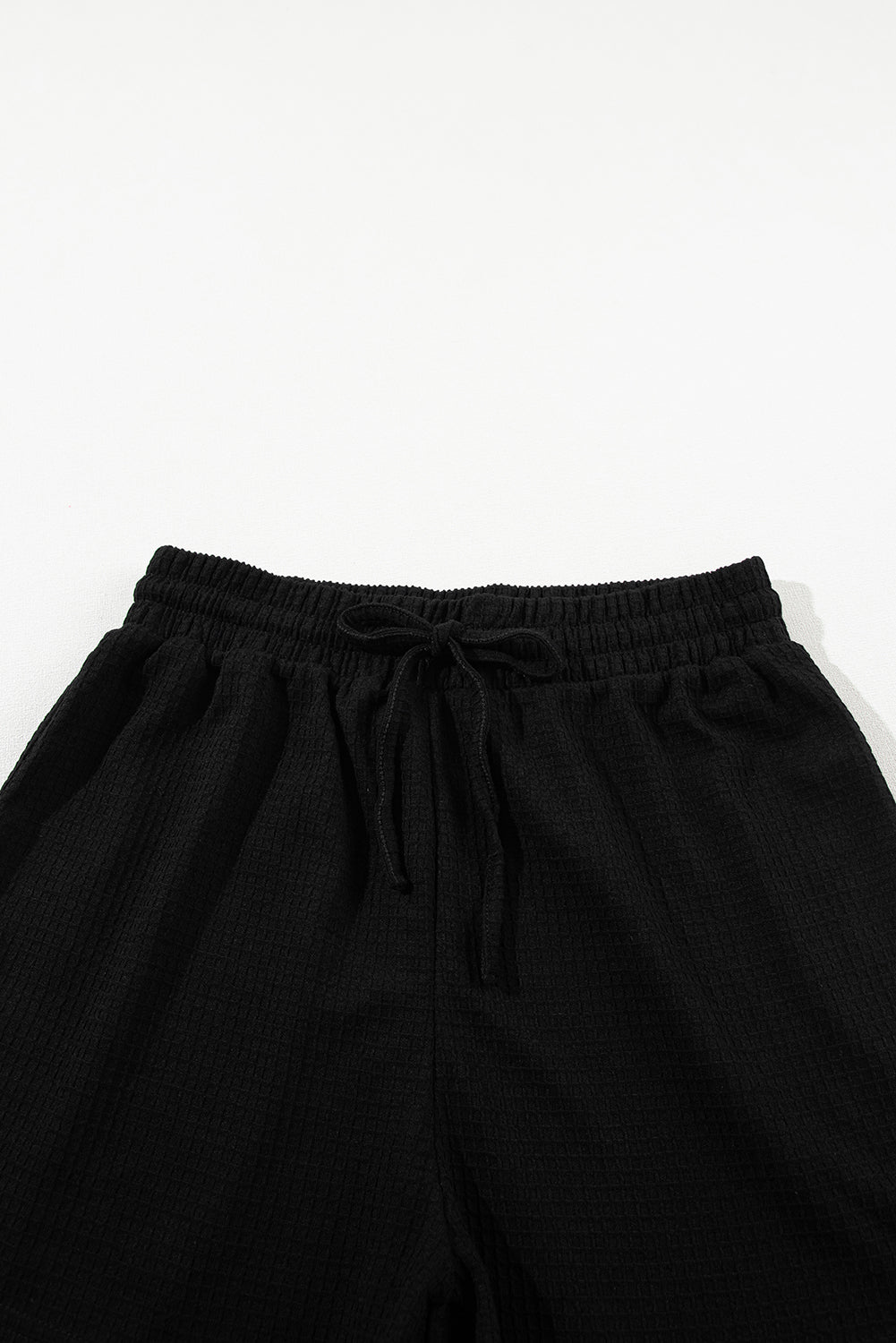 Casual Textured Tee and Drawstring Shorts Set Co-ord eAura