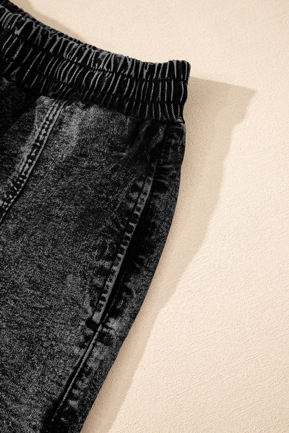 Dusk Blue Drawstring High Waist Pocketed Denim Shorts Skort eAura