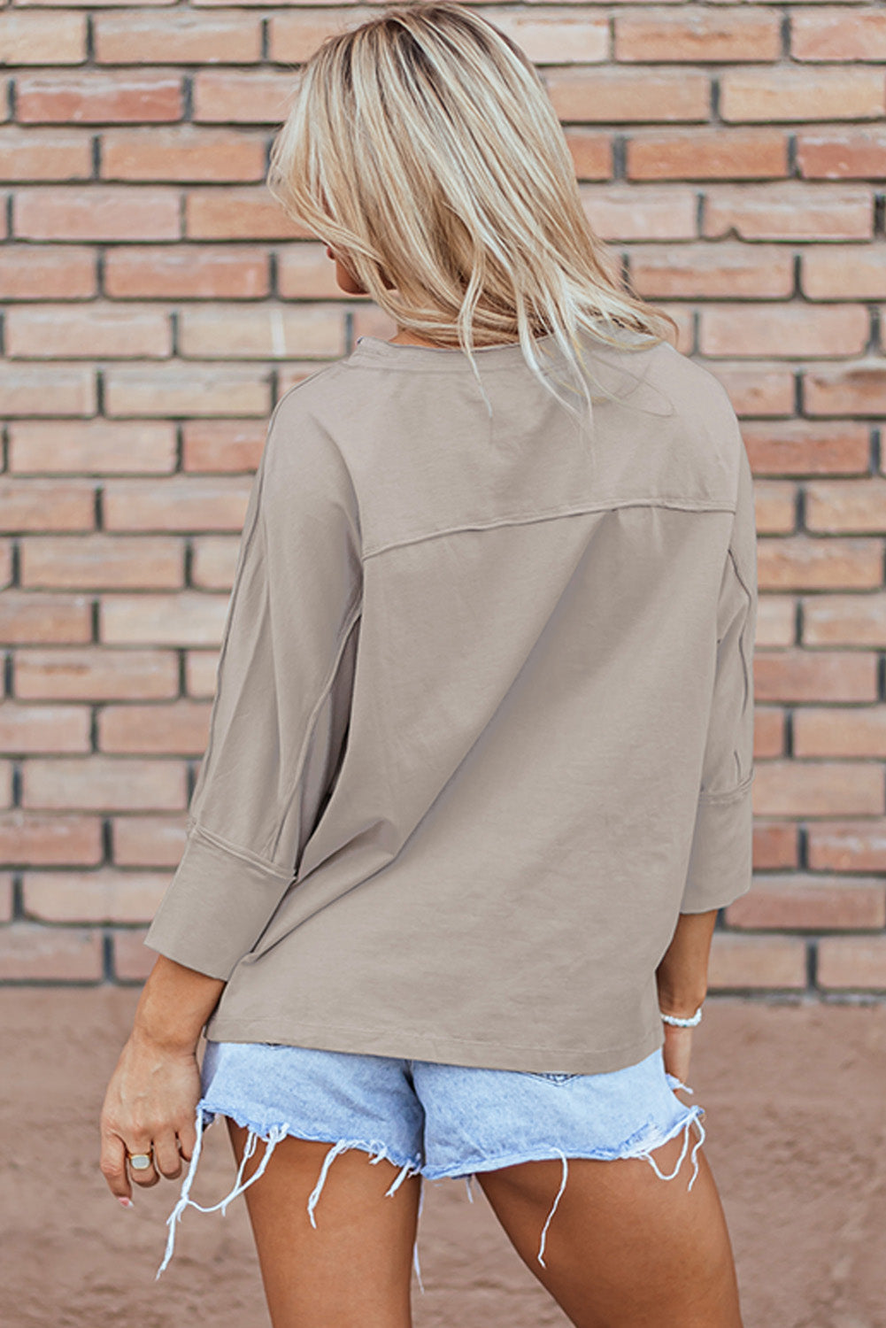 Medium Grey Floral Starbust Exposed Seam Mineral Wash Top eAura