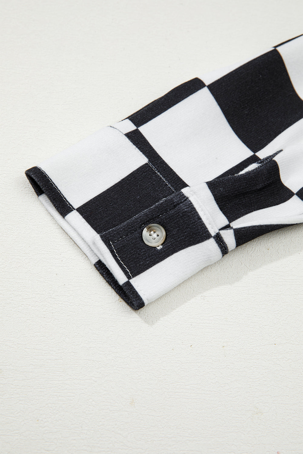 Checkerboard Flap Pocket Button Front Shacket eAura