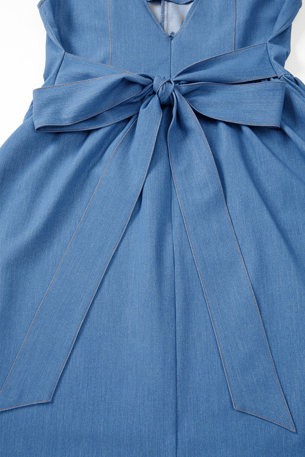 Myosotis Square Neck V-Cut Backless Tied Fit and Flare Dress Dear-Lover Dropshipping