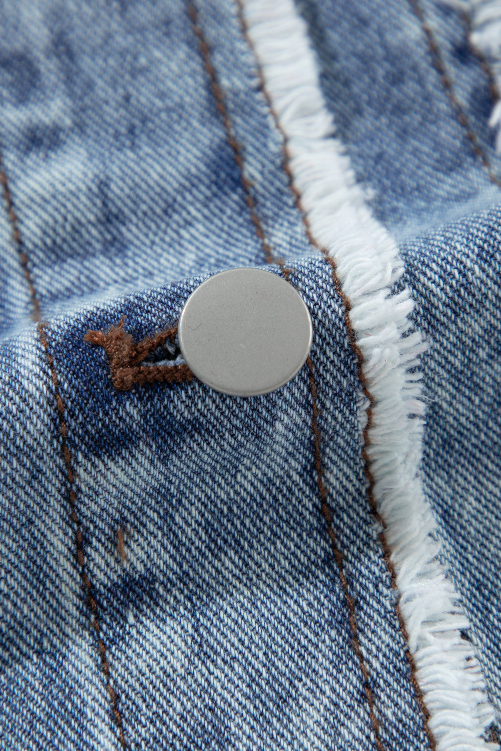Beau Blue Plaid Print Patchwork Hooded Raw Hem Denim Jacket Beagle Boutique Fashion Outlet