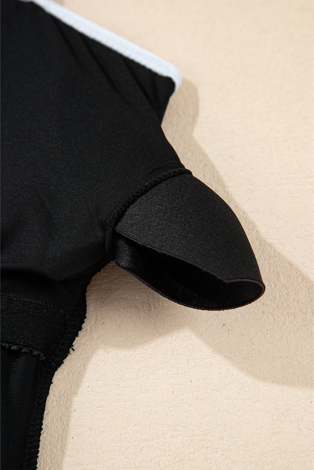 Black Colourblock Edge Belted One Piece Swimsuit eAura