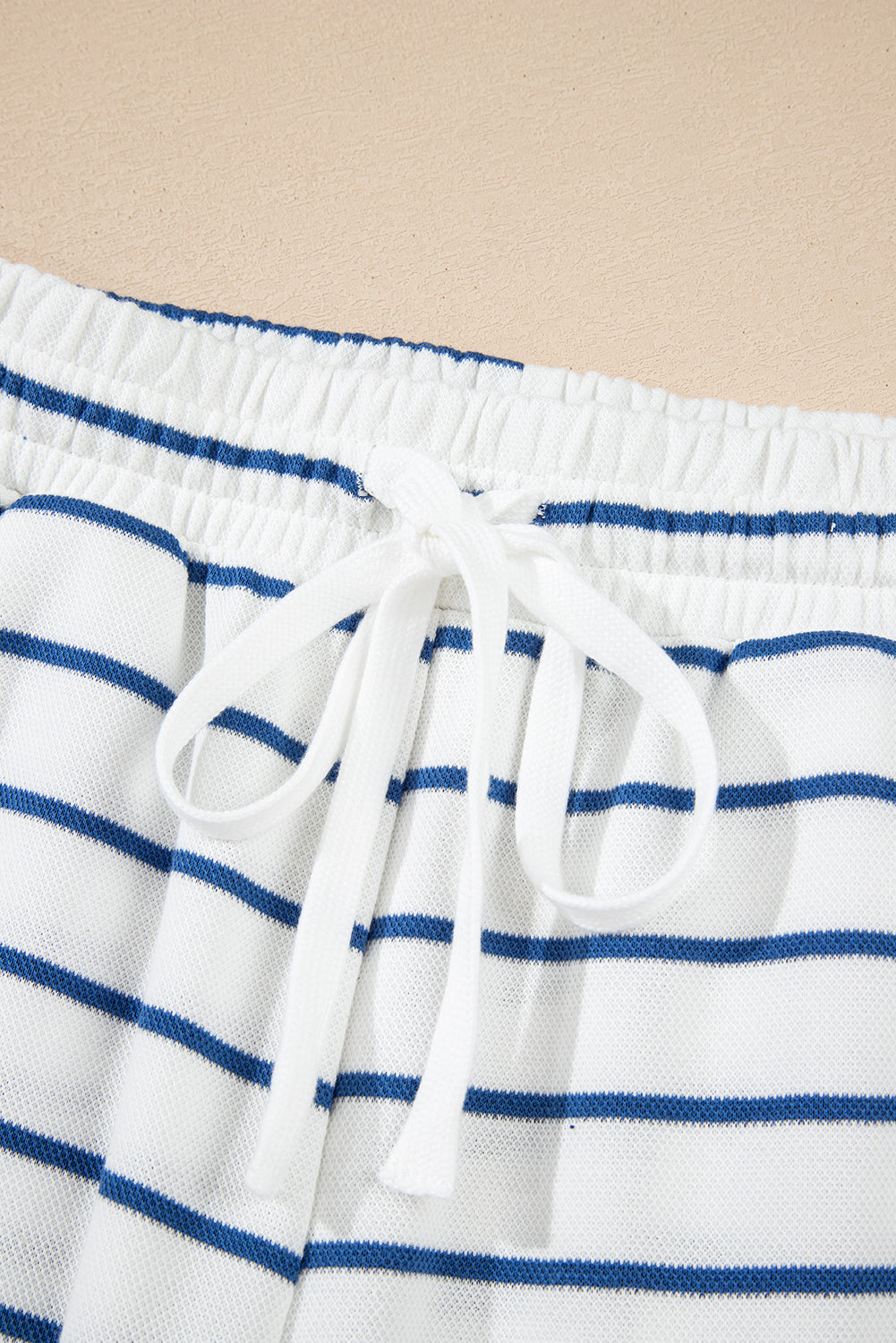 Sail Blue Striped Long Sleeve Top Drawstring Wide Leg Pants 2pcs Outfit Dear-Lover Dropshipping