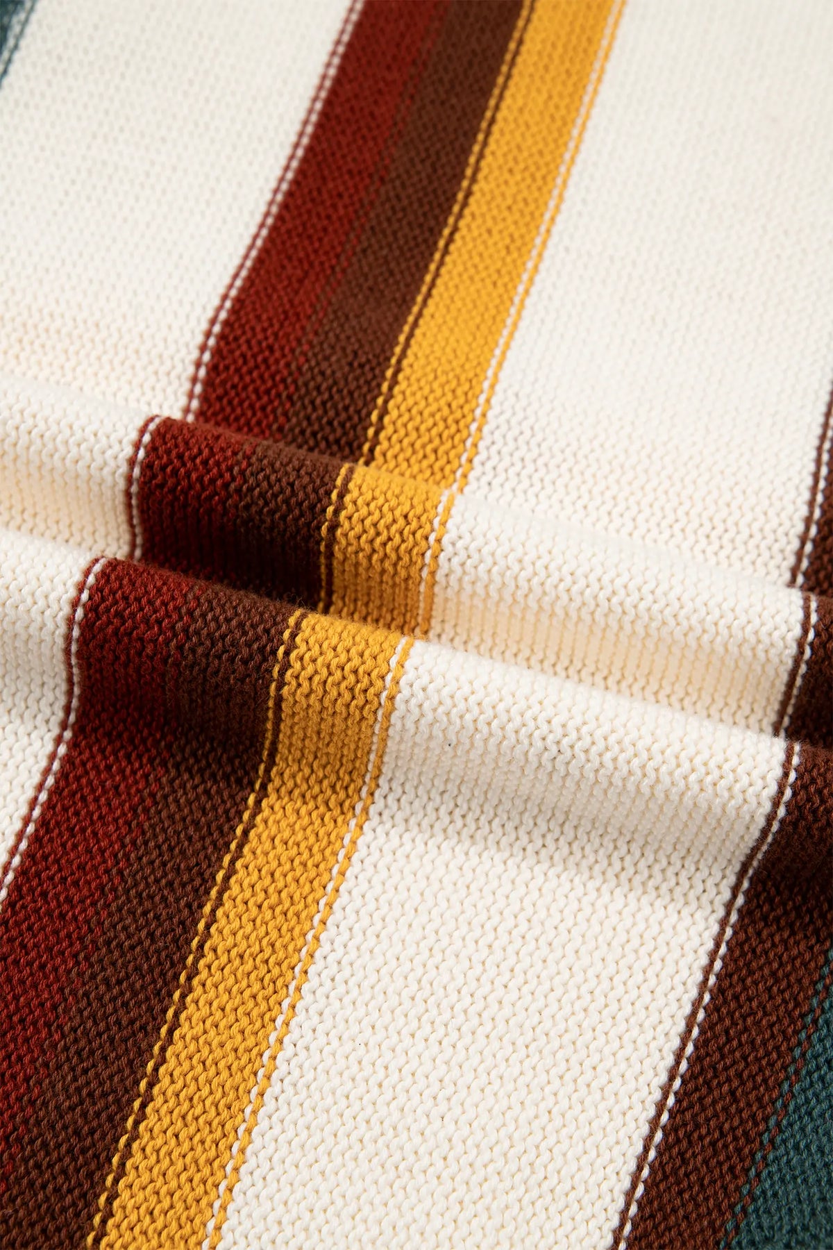 Striped Button Front Sleeveless Knit Regular Fit Sweater Vest – Multicolour