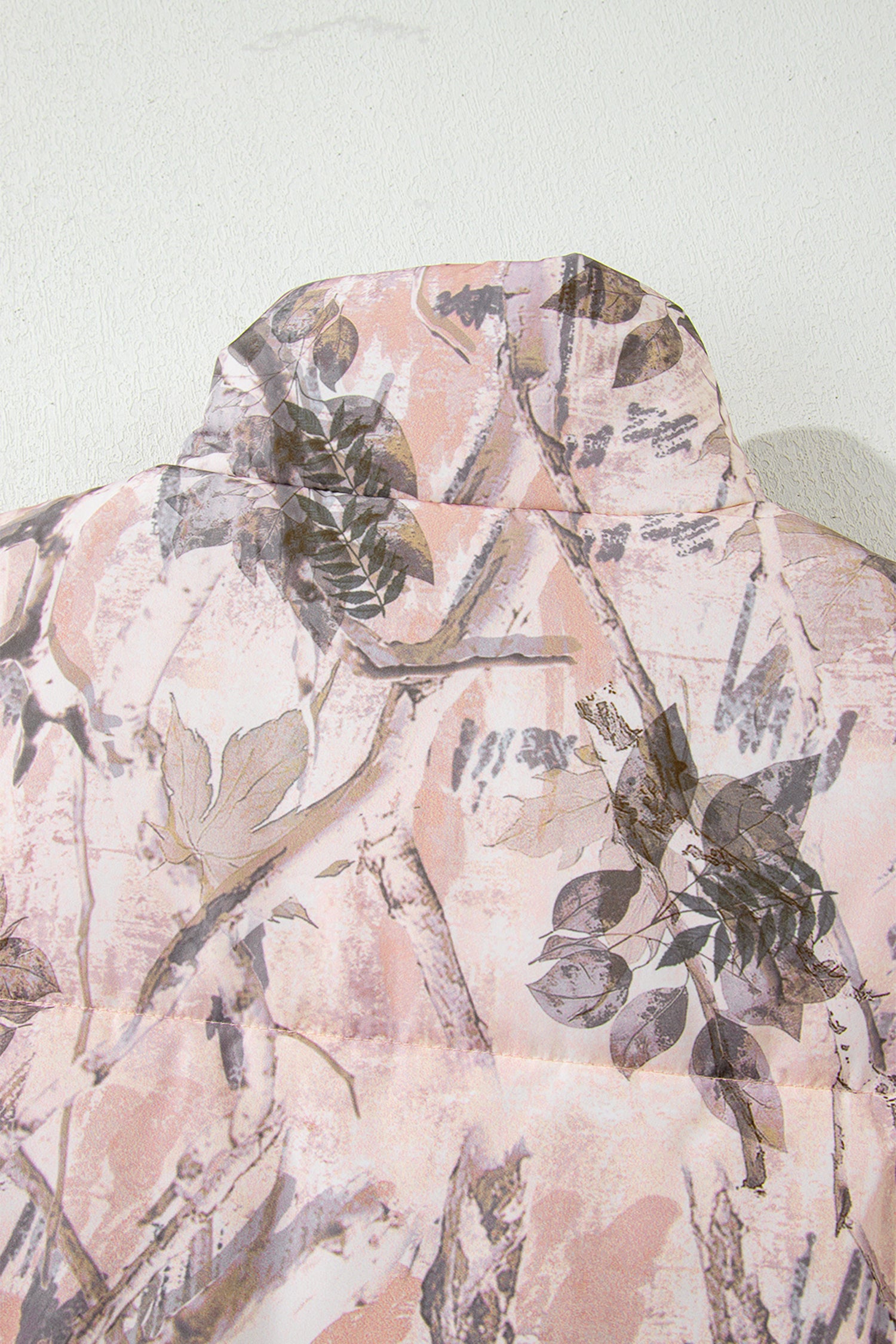 Camo Leaf Print Winter Puffer Vest - Outerwear/Vests