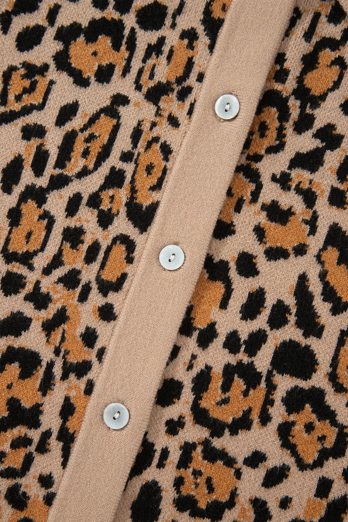 Leopard Print Button-Up Cardigan Long Sleeve Cardigans – Brown
