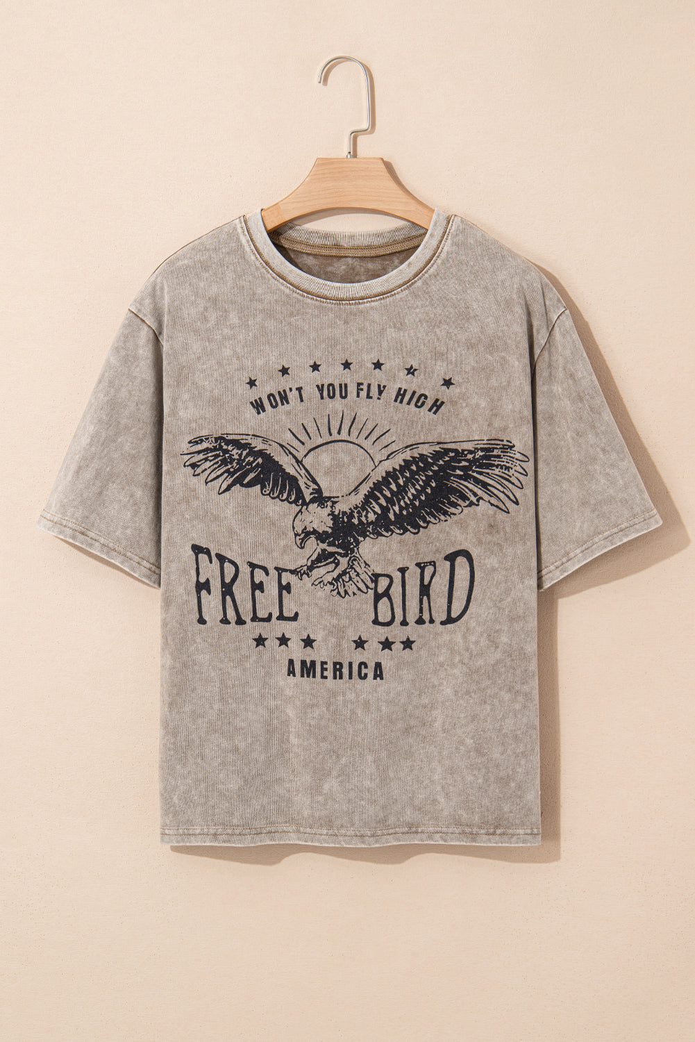 AMERICA FREE BIRD Vintage Graphic Mineral Washed Tee eAura