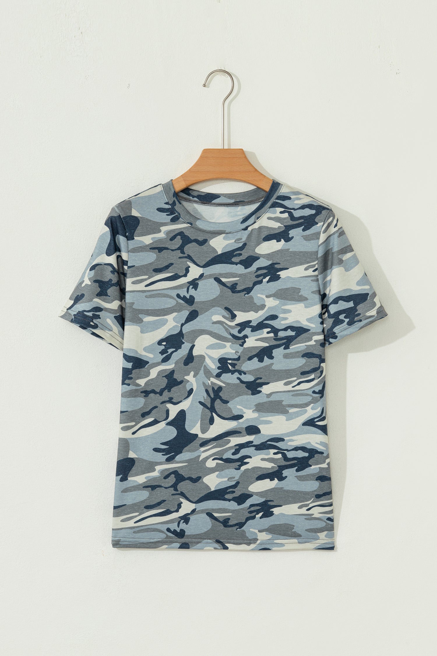 Camouflage Print Crew Neck T-Shirt