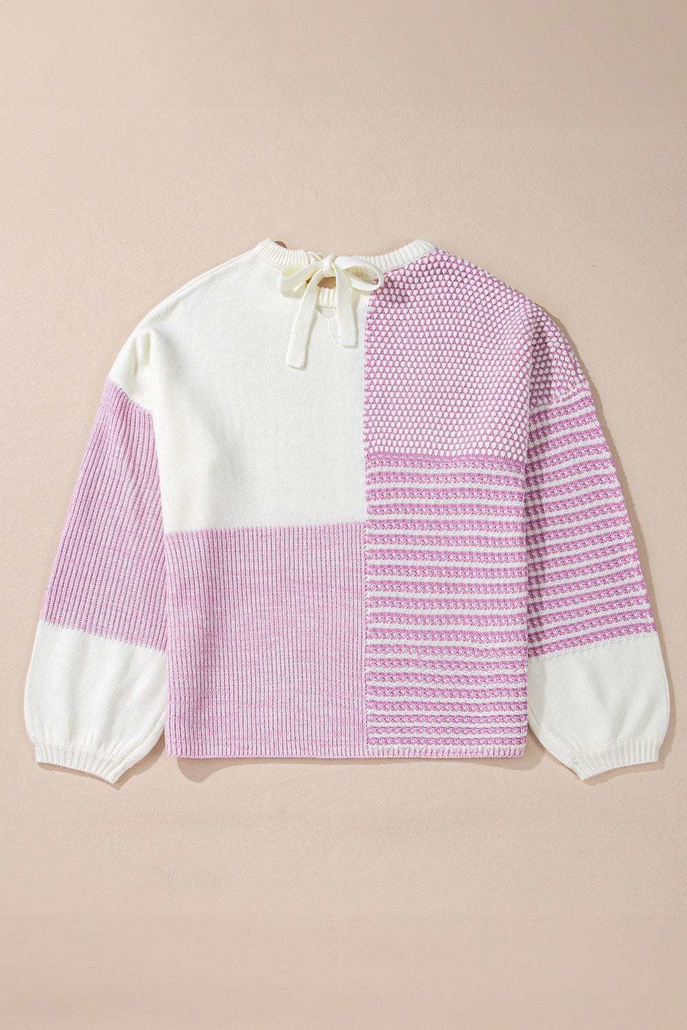 Bonbon Neutral Colourblock Tie Back Sweater eAura