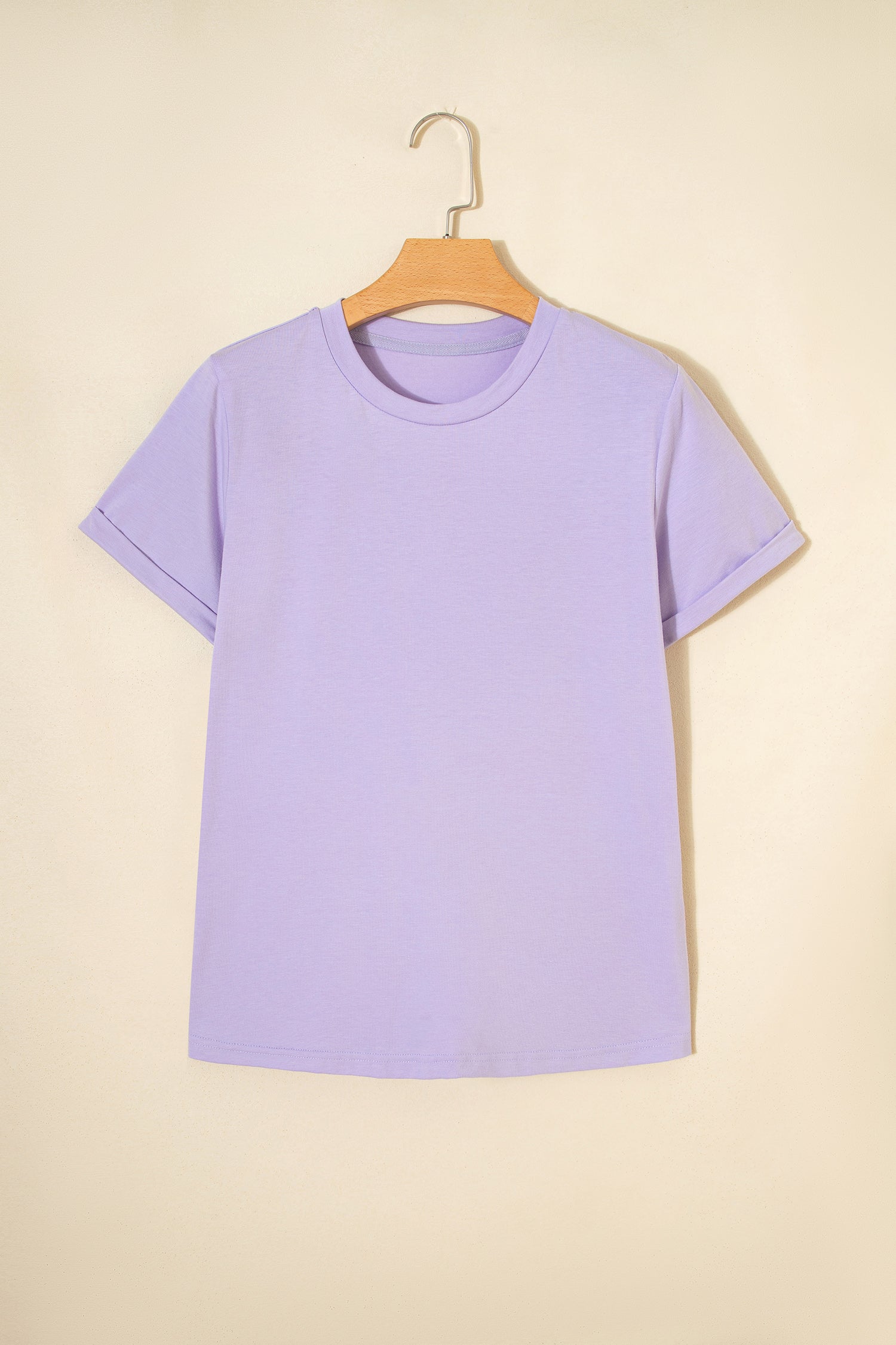 Casual Plain Crew Neck Tee T-Shirt
