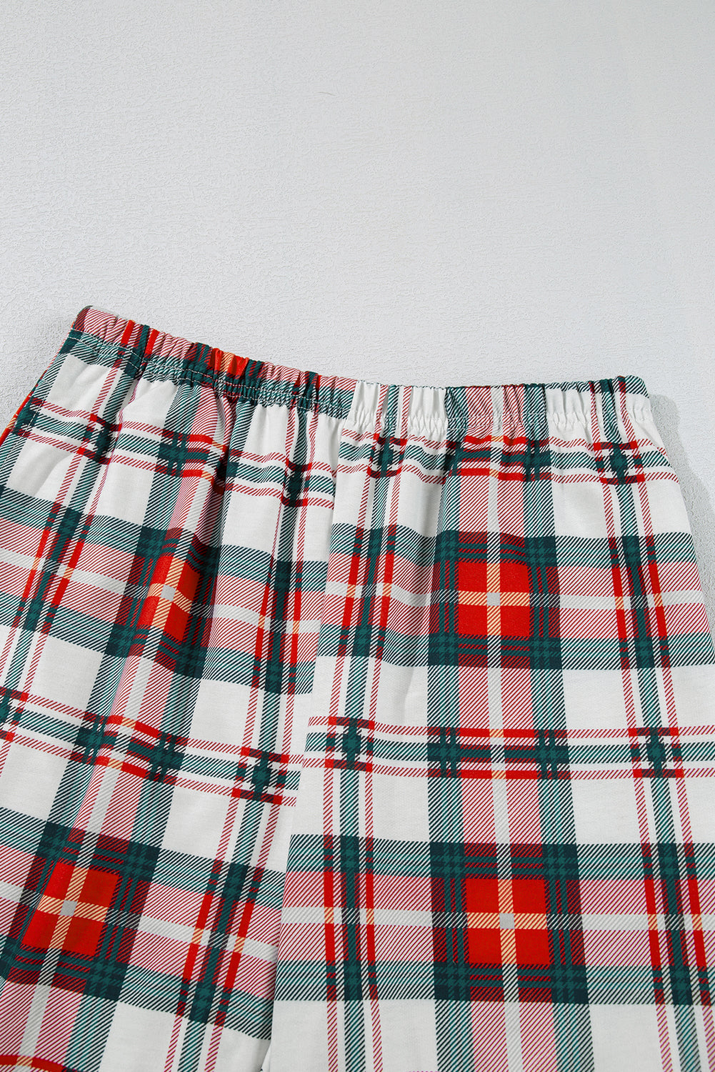 Red Christmas Plaid Print Two Piece Long-Sleeve Pyjama Set eAura