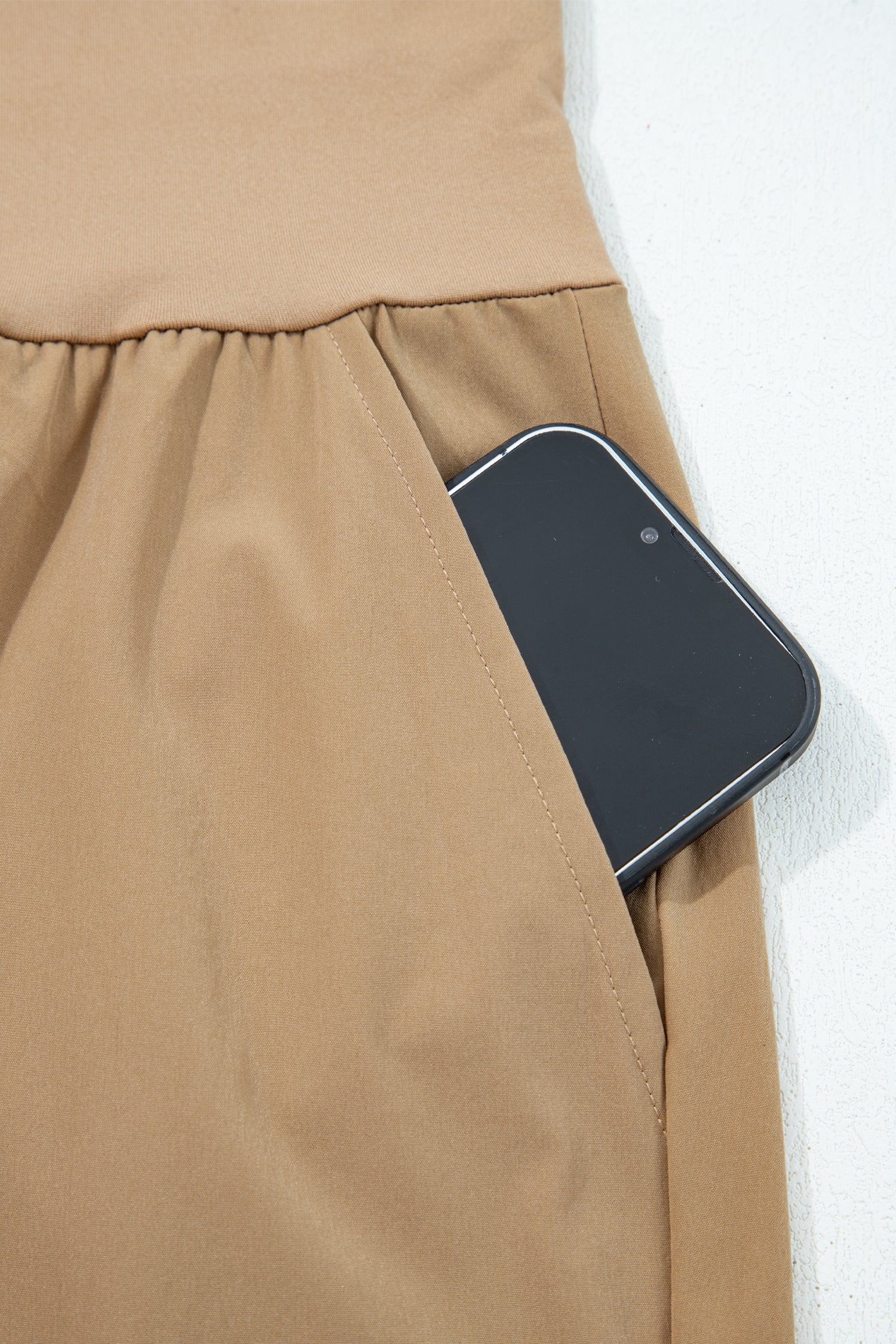 Elastic High Waist Cargo Jogger Trousers With Pockets - eAura