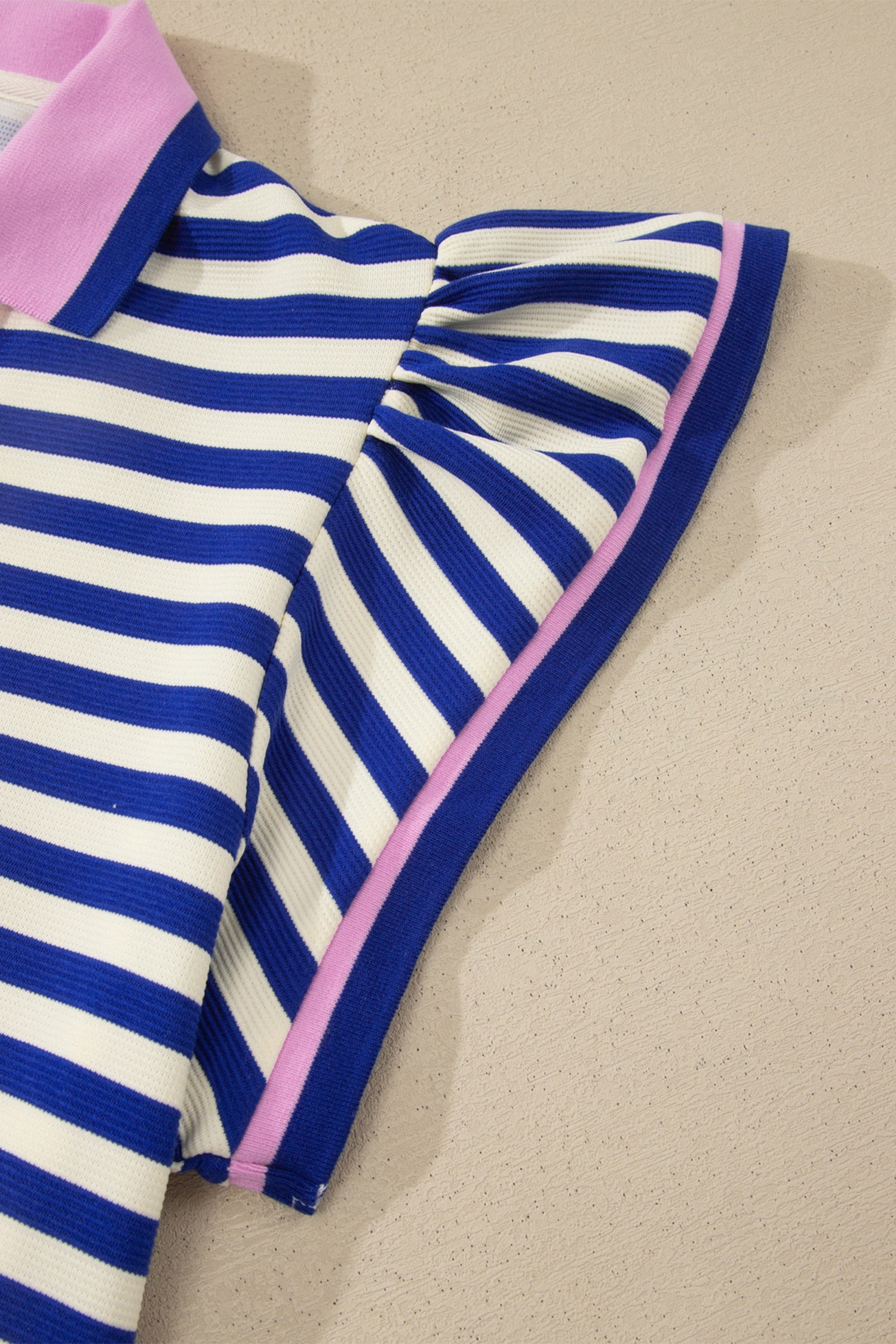 Striped Shift Dress Colorblock V Neck Short Sleeve Casual Summer – Dark Blue