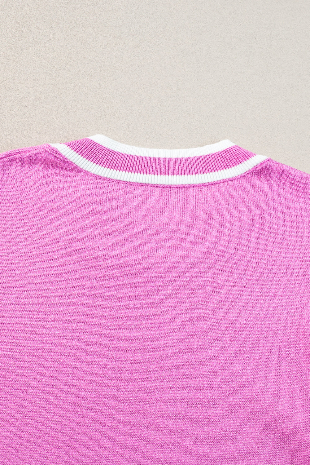 Bonbon Edge Piping Ruffled Sleeve Round Neck Knit Top eAura