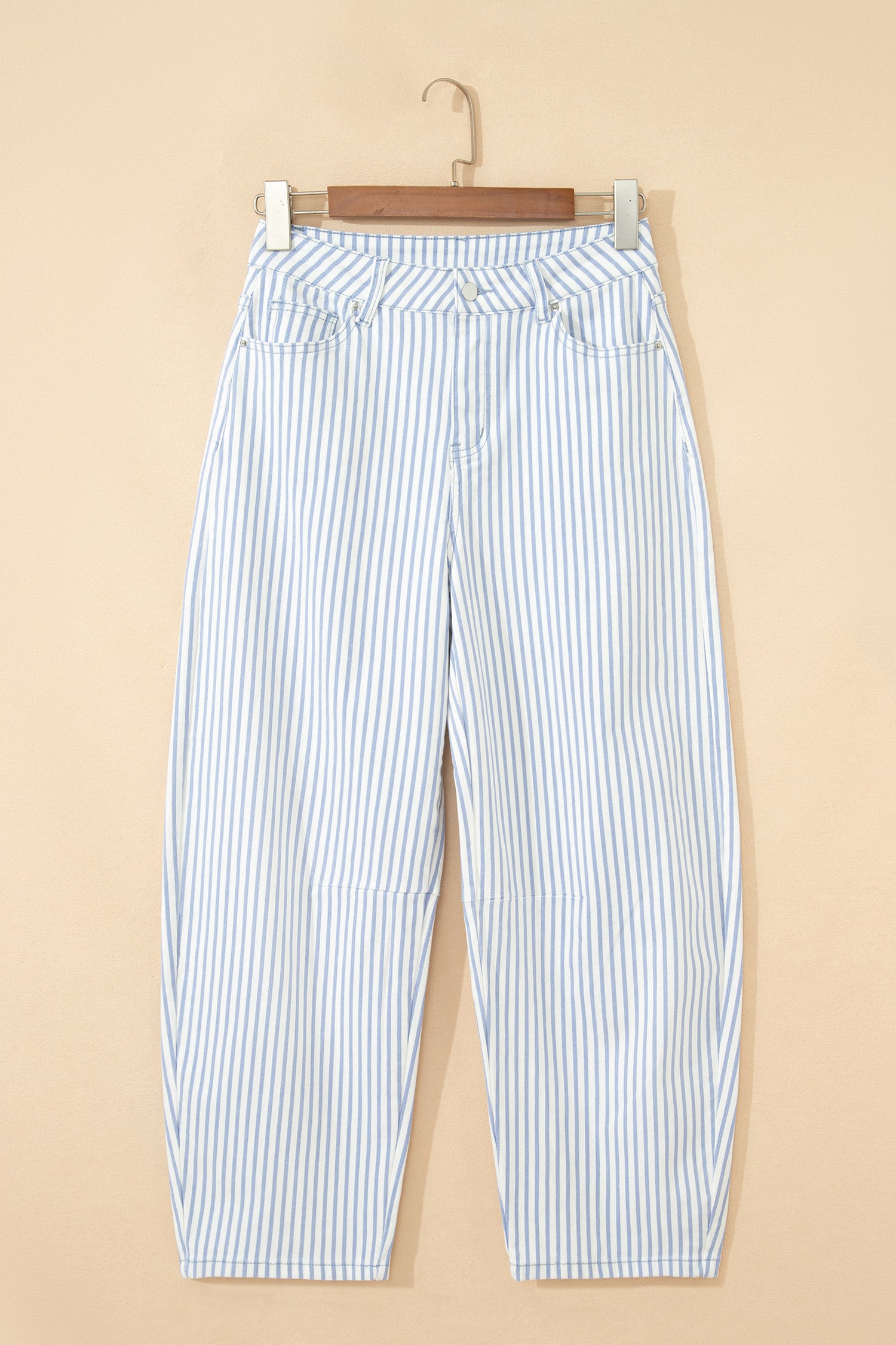 Striped Barrel Jeans – Brown, Khaki & Sky Blue