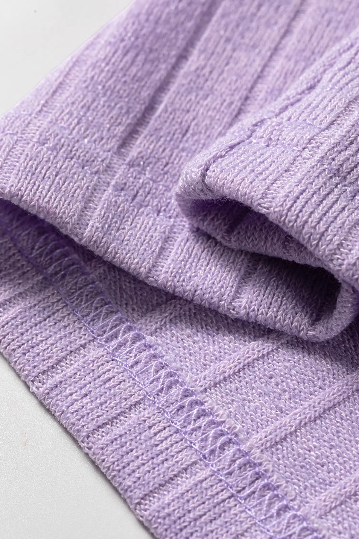 Long Sleeve Top with Ribbed Texture and Round Neck